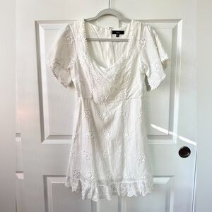 Lulu's Morning in Mallorca White Eyelet Mini Dress